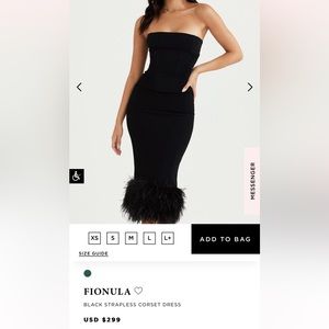 House of CB Black Fionula dress- Size Medium
